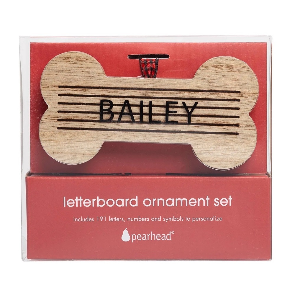 ‼️RARE‼️🎸Pearhead🎸🔥NWT🔥Wooden Bone Letterboard Ornament